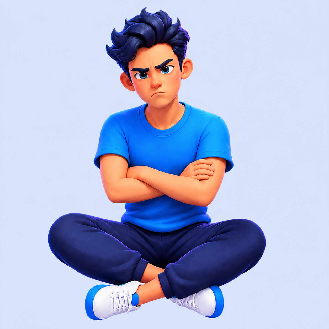 Serious character ready to help resolve an issue